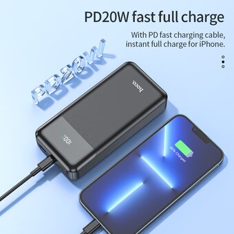  Аккумулятор внешний резервный HOCO J102A Cool figure 20000mAh (черный) 