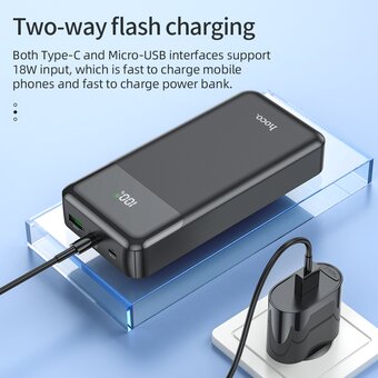  Аккумулятор внешний резервный HOCO J102A Cool figure 20000mAh (черный) 