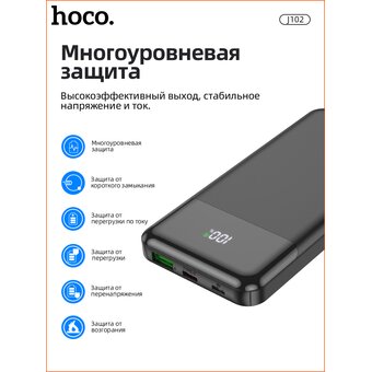  Аккумулятор внешний HOCO J102 Cool figure PD20W+QC3.0 (чёрный) 
