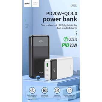  Аккумулятор внешний резервный HOCO J102A Cool figure 20000mAh (черный) 
