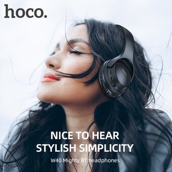  Наушники полноразмерные bluetooth HOCO W40 Mighty BT headphones, black 