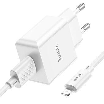  СЗУ HOCO C106A Leisure single port charger+Lightning (EU), (белый) 