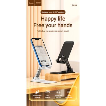  Настольный держатель для телефона HOCO PH50 Ivey folding (белый) 