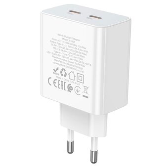  СЗУ HOCO C108A Leader PD35W dual port 2C charger EU белый 