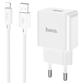  СЗУ HOCO C106A Leisure single port charger+Lightning (EU), (белый) 