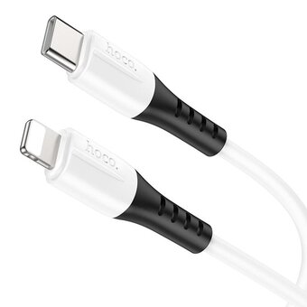  Дата-кабель HOCO X82 iP PD silicone charging data cable.white 