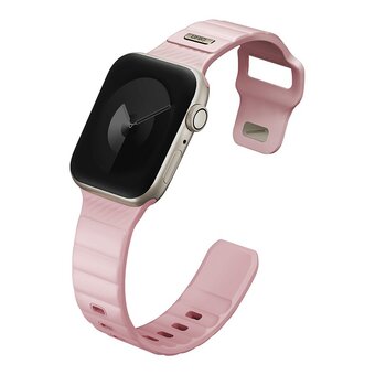  Ремень каучуковый Uniq STRIDE FKM RUBBER для Apple Watch 41/40/38, цвет бледно розовый (PALE PINK) 