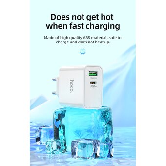  СЗУ HOCO C113A, Аwesome PD65W, 2USB, 1A1C, (EU) (белый) 