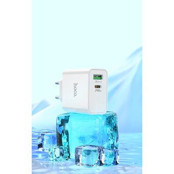  СЗУ HOCO C113A, Аwesome PD65W, 2USB, 1A1C, (EU) (белый) 