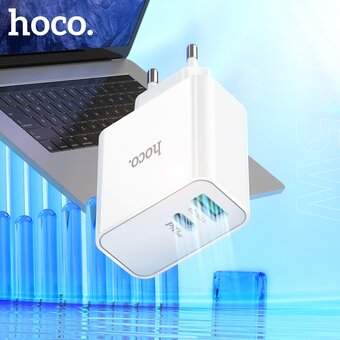  СЗУ HOCO C113A, Аwesome PD65W, 2USB, 1A1C, (EU) (белый) 