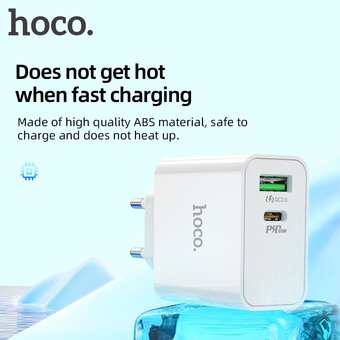  СЗУ HOCO C113A, Аwesome PD65W, 2USB, 1A1C, (EU) (белый) 
