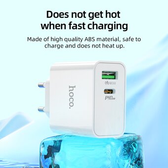  СЗУ HOCO C113A, Аwesome PD65W, 2USB, 1A1C, (EU) (белый) 
