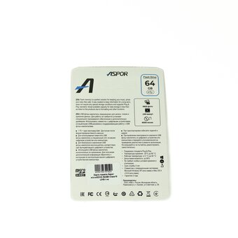  Карта памяти Aspor microSDHC 64GB Class10 UHS-I нс 