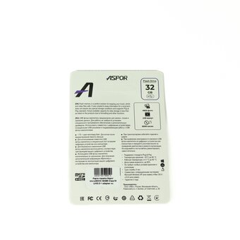  Карта памяти Aspor microSDHC 32GB Class10 UHS-3 + adapter нс 