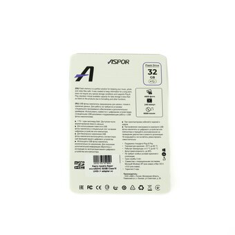  Карта памяти Aspor microSDHC 32GB Class10 UHS-I + adapter нс 