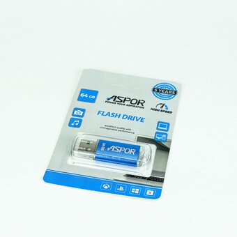  USB-флешка 64G USB 2.0 Aspor PK-ROCKETBL синий 