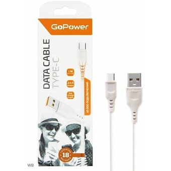  Кабель GoPower GP01T 00-00018565 USB m-Type-C m 1.0м 