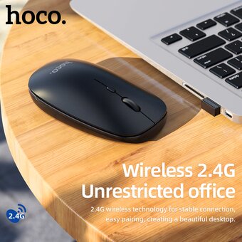  Мышь беспроводная Hoco GM15 Art dual-mode business, черный (6931474760579) 