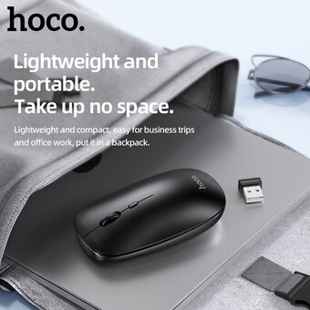  Мышь беспроводная Hoco GM15 Art dual-mode business, черный (6931474760579) 