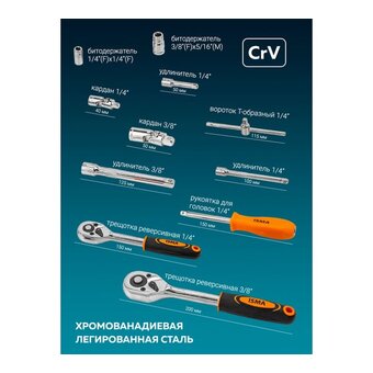 Набор инструментов ISMA Isma-41082-5DS-м (52673) 108 пр. 