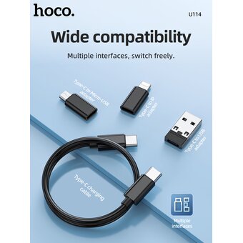  Набор адаптеров HOCO U114 Многофункциональный Комплект кабель с адаптерами Type-C — Type-C (чёрный) 