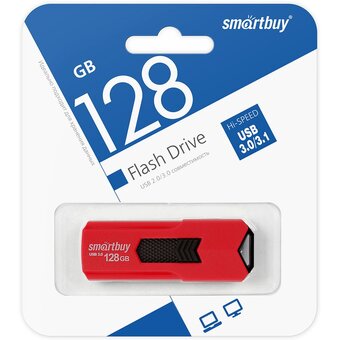  USB-флешка SMARTBUY SB128GBST-R3 UFD 3.0/3.1 128GB Stream Red 
