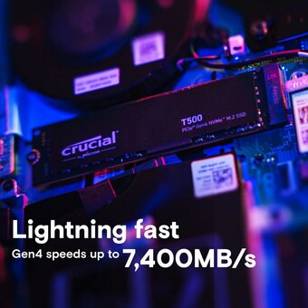  SSD Crucial T500 (CT500T500SSD8) M.2 2280 500GB PCIe Gen4x4 with NVMe, 7200/5700, TLC, 300TBW 