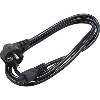  Кабель питания GoPower 00-00024056 евровилка CEE 7/7-IEC 320 C5 1.8м ПВХ 0.75мм черный 1/10/160 