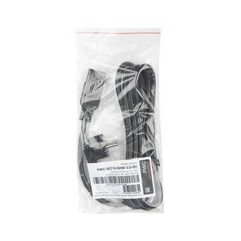  Кабель питания Hyperline PWC-IEC19-SHM-3.0-BK Shucko+C19 3x1.5 3м 
