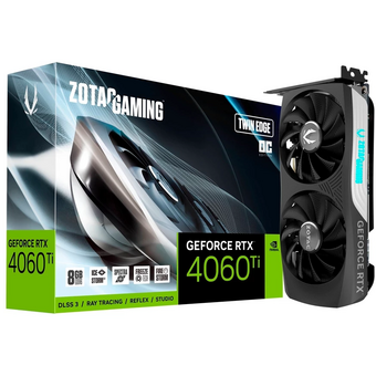 Видеокарта Zotac RTX4060Ti 8GB Twin Edge OC (ZT-D40610H-10M) GDDR6 128bit 3xDP HDMI 2FAN Medium Pack 