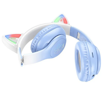  Наушники полноразмерные bluetooth HOCO W42 Cat ears BT headphones синий 