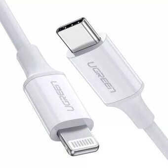  Кабель UGREEN US171 60746 USB-C to Lightning Cable M/M Nickel Plating ABS Shell 0.25m White 