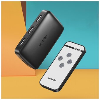  Переключатель UGREEN CM332 80125 HDMI Switcher 3 In 1 Out 4K@30HZ Grey 
