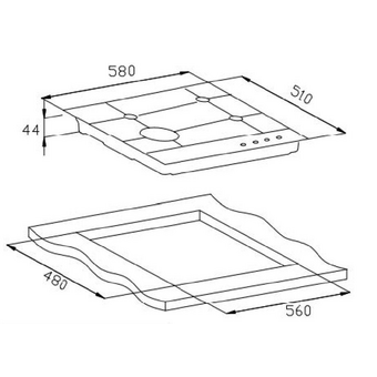  Варочная поверхность WEISSGAUFF HGG 641 BV Nano glass 