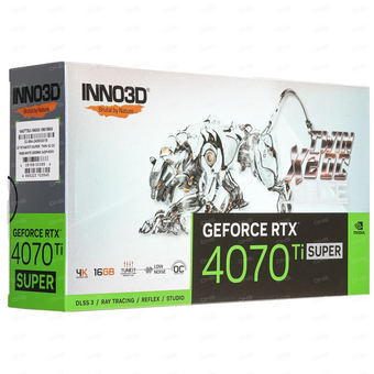  Видеокарта INNO3D RTX 4070 Ti Super Twin X2 OC White (N407TS2-166XX-186156W)/RTX4070Ti Super, HDMI, DP*3, 16G,D6X 