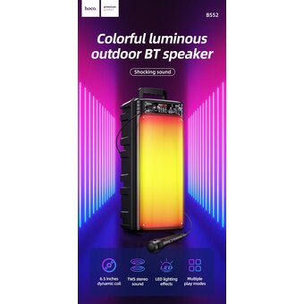  Портативная колонка HOCO BS52 Billowing outdoor BT speaker, black 