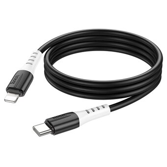  Дата-кабель HOCO X82 iP PD to type-C silicone charging data cable. black 