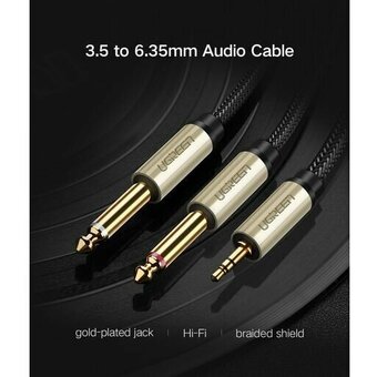  Кабель UGREEN AV126 10615 3.5mm TRS to Dual 6.35mm TS Audio Cable 2m Gray 