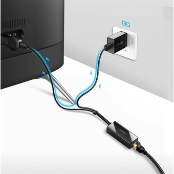  Адаптер UGREEN 30985 Micro USB 2.0 To 100Mbps Ethernet Adapter For Chromecast And Micro TV Sticks Black 