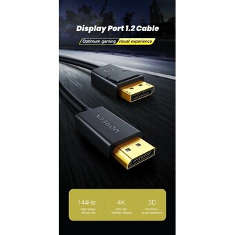  Кабель UGREEN DP102 10212 DP 1.2 Male to Male Cable 3m Black 