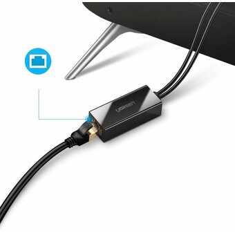  Адаптер UGREEN 30985 Micro USB 2.0 To 100Mbps Ethernet Adapter For Chromecast And Micro TV Sticks Black 