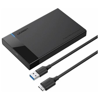  Кабель UGREEN US221 30848 2.5 Inch Hard Drive Box with Micro-B to USB-A 3.0 Cable Black 