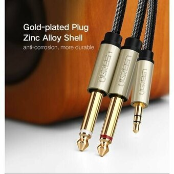  Кабель UGREEN AV126 10615 3.5mm TRS to Dual 6.35mm TS Audio Cable 2m Gray 