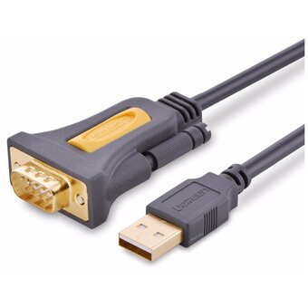  Кабель UGREEN CR104 20222 USB 2.0 A To DB9 RS-232 Male Adapter Cable 2m Grey 