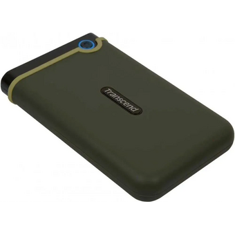 Внешний HDD 2TB Transcend StoreJet 25M3G (TS2TSJ25M3G), 2.5", USB 3.1, резиновый противоударный, Милитари зеленый 