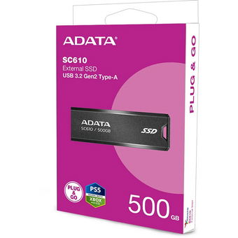  Внешний SSD ADATA SC610-500G-CBK/RD USB3.2 500GB 