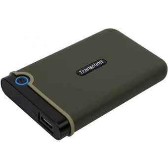  Внешний HDD 2TB Transcend StoreJet 25M3G (TS2TSJ25M3G), 2.5", USB 3.1, резиновый противоударный, Милитари зеленый 
