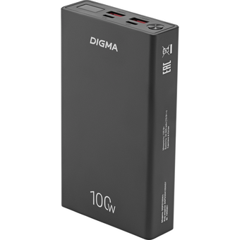  Power Bank Digma DGPD100WA (DGPD20A100ABK), 20000мAч черный 