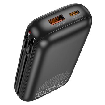  Аккумулятор внешний резервный BOROFONE BJ62 Smart 22.5W+PD20W fully compatible power bank with cable 10000mAh черный 