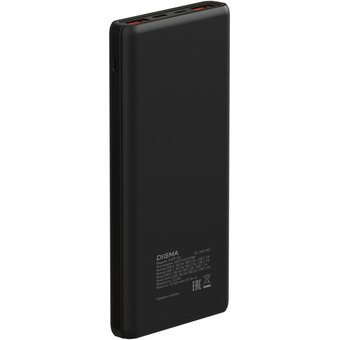  Power Bank Digma DGPF10C (DGPF10C22PBK), 10000мAч черный 